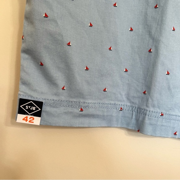 NWT Men’s St. John’s Bay All Over Print Chino Shorts Size 42 9” Inseam Blue - Picture 6 of 6